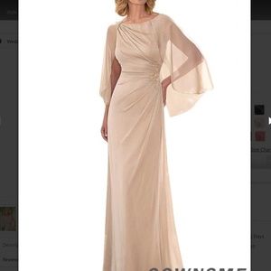 Formal floor-length shimmery champagne dress